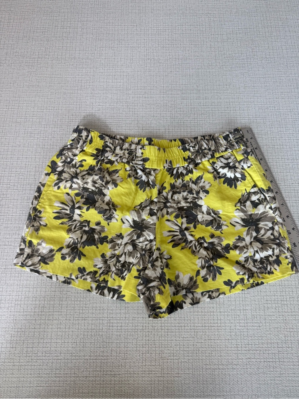 J Crew Yellow Floral Women’s Elastic-Waist Shorts